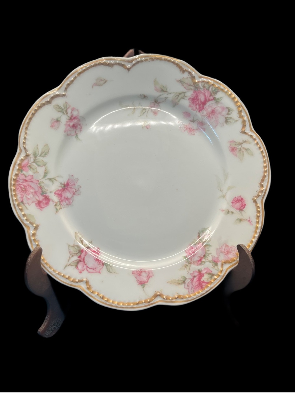 Haviland Limoges Schleiger 39-3 Pink Roses 6 ¼” Bread & Butter Plate Scalloped